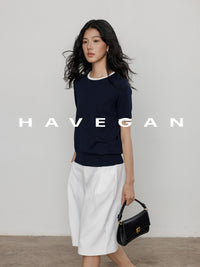 Lightweight Contrast Color Tops_BDHL7401