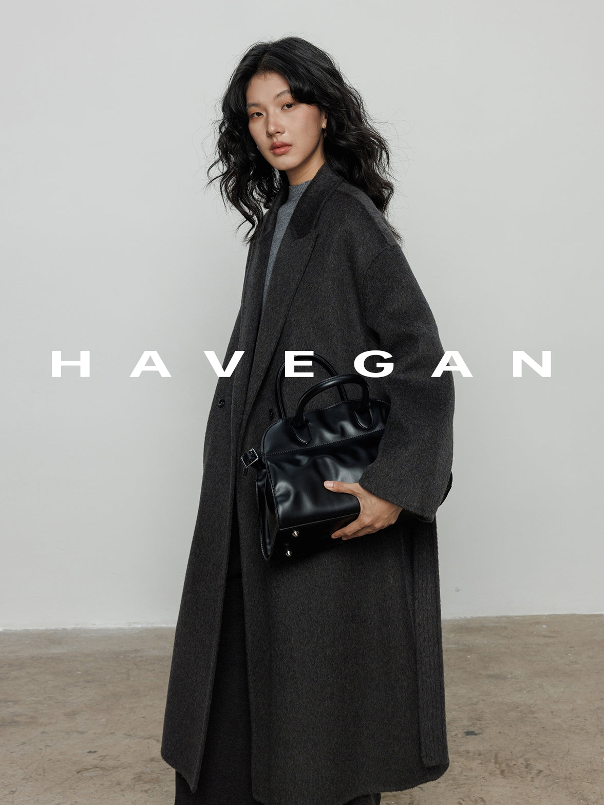 翻領腰帶長版大衣_BDHL7890