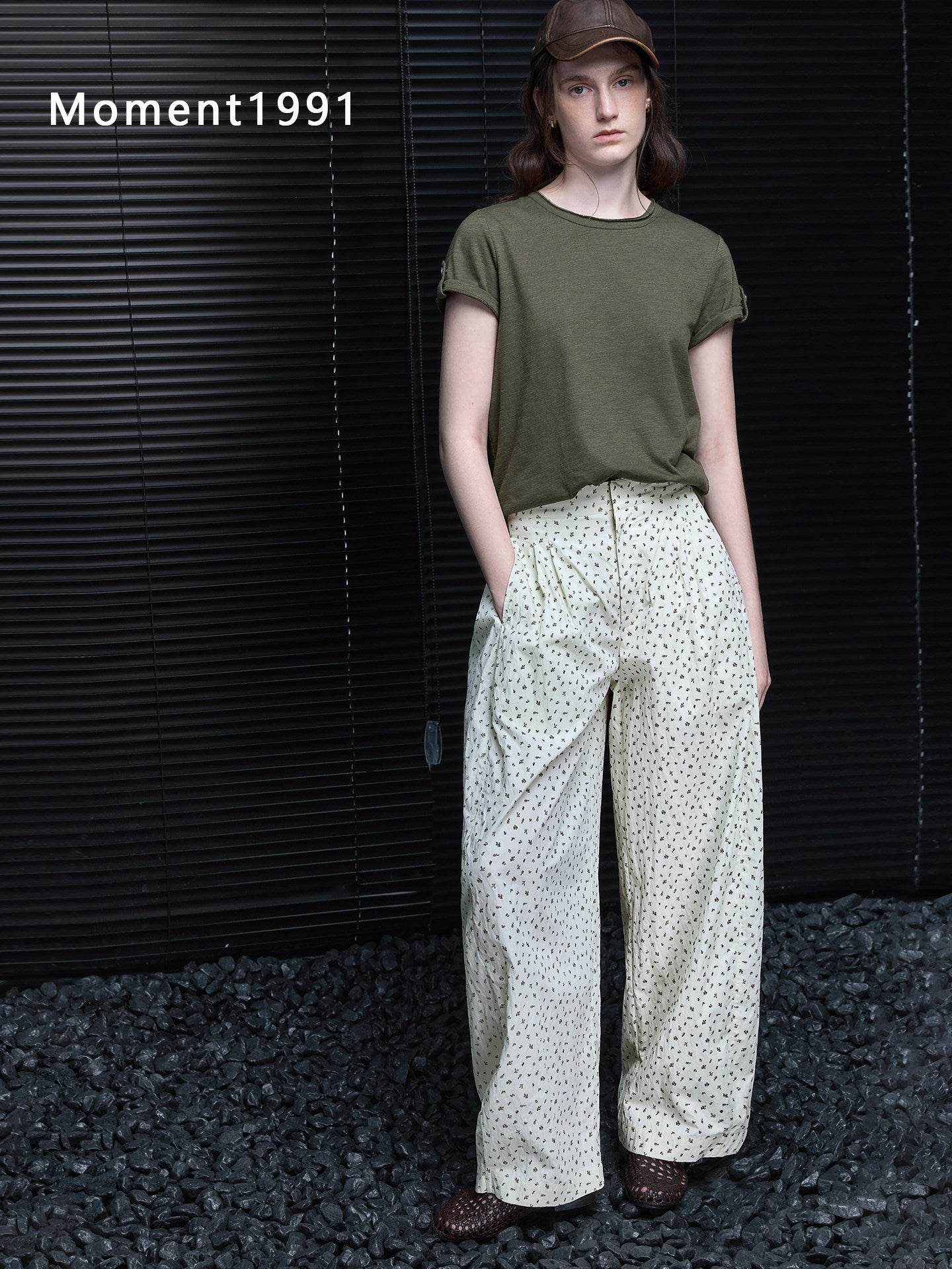 Floral Print High-Waist Wide Pants_BDHL8359