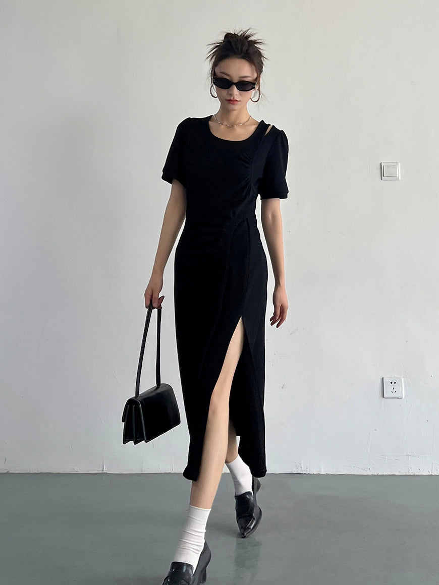 Slit Sleeveless Knit Dress_BDHL7569