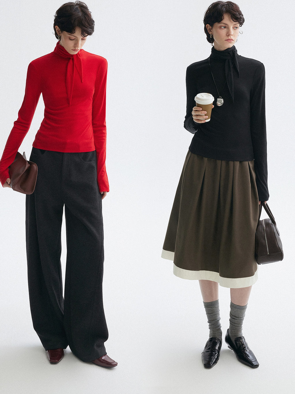 高領繫帶上衣_BDHL7951