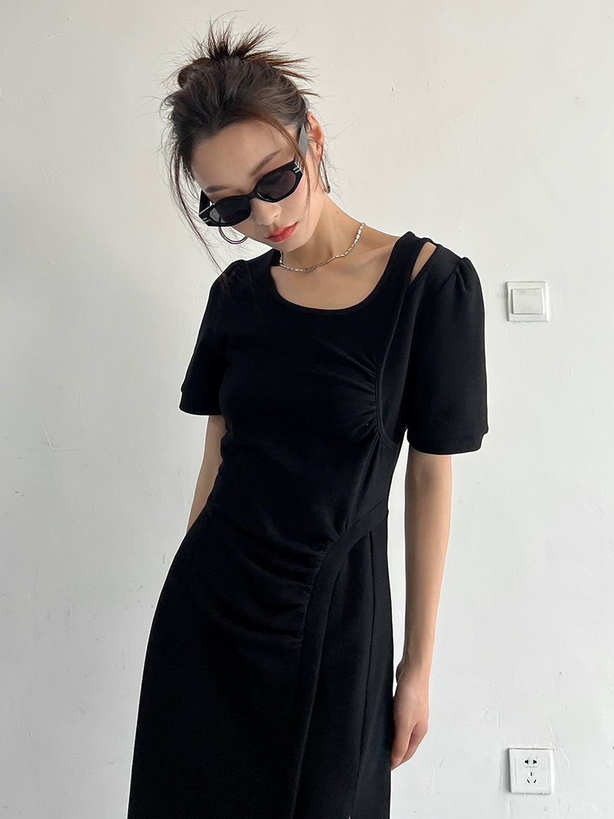 Slit Sleeveless Knit Dress_BDHL7569