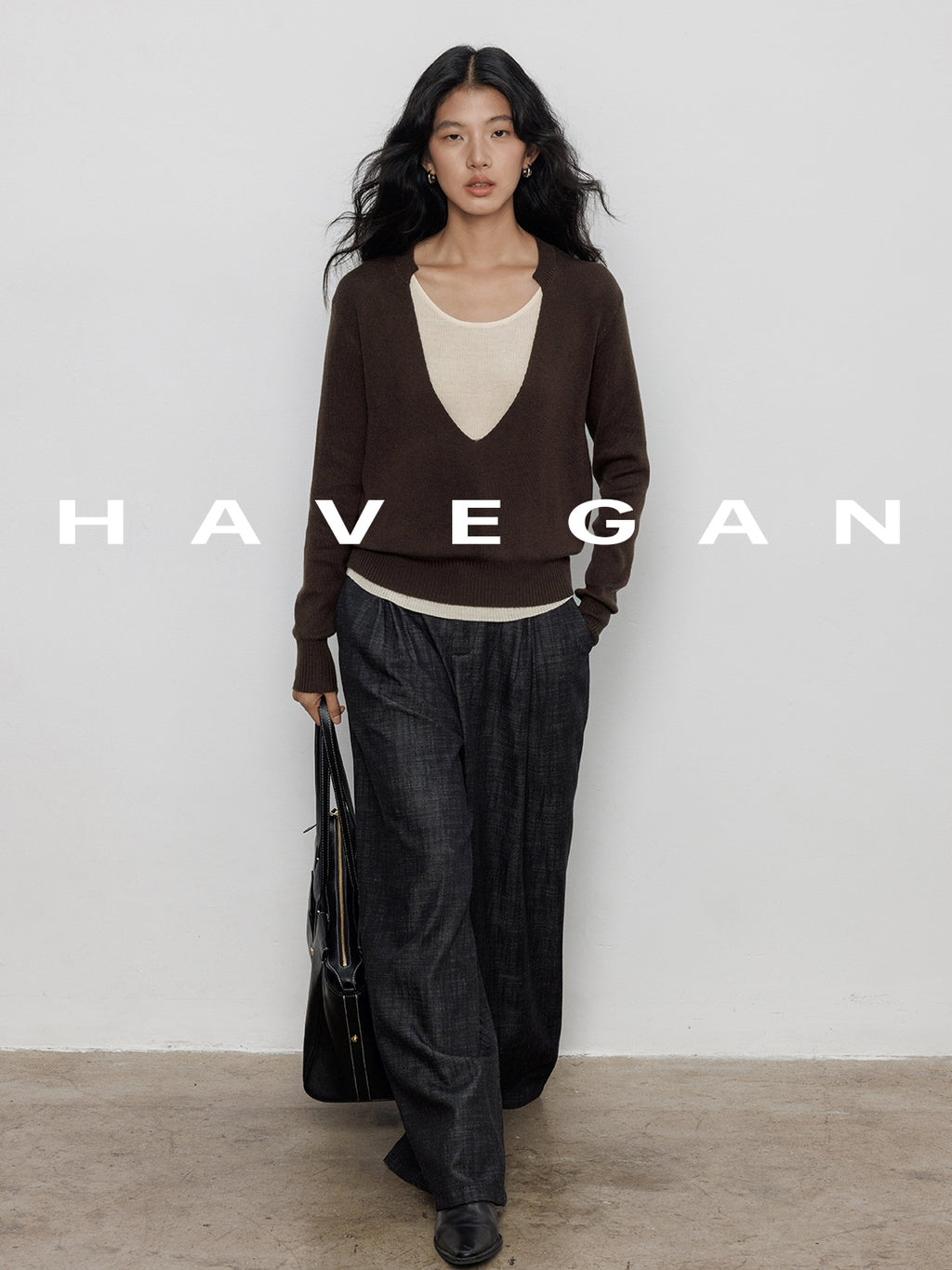 V-Neck Two-Piece Style Tops_BDHL7700