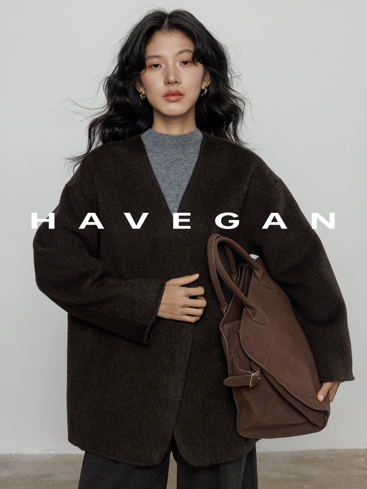 無領披肩大衣_BDHL7889