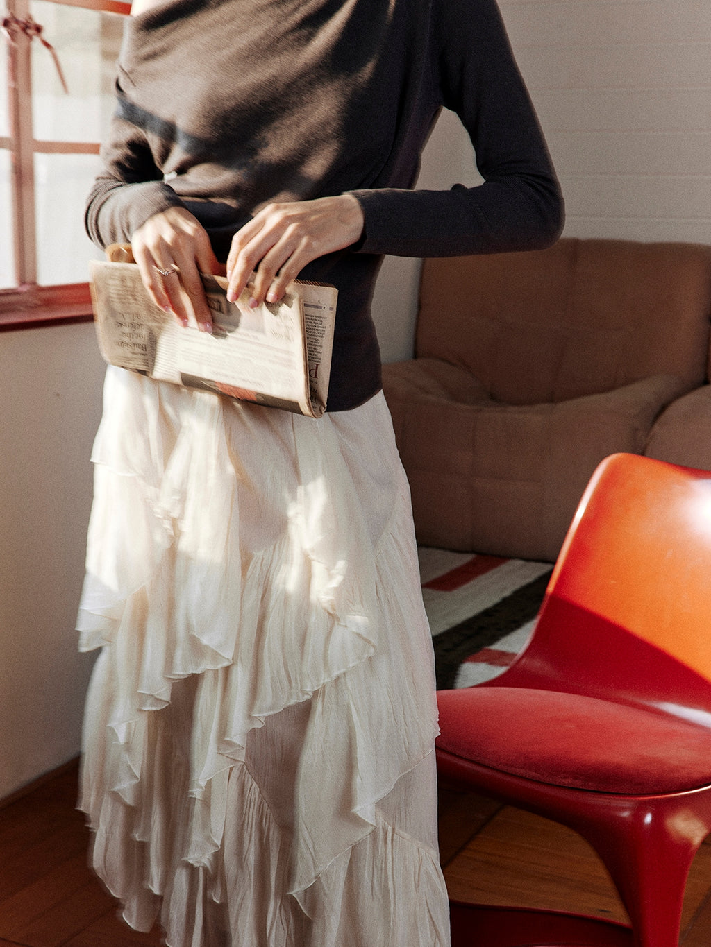 Asymmetrical One-Shoulder Knit Tops_BDHL7997