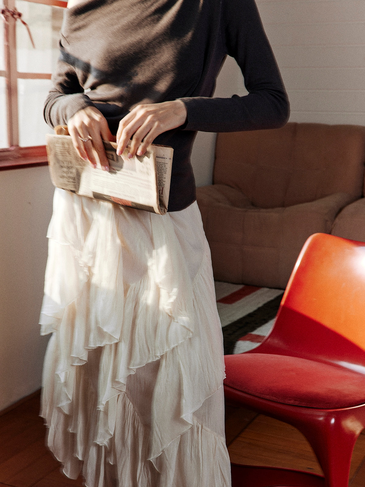 Asymmetrical One-Shoulder Knit Tops_BDHL7997