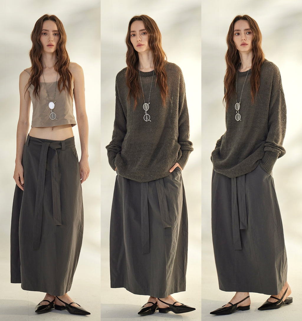 Wide-Belted Long Skirt_BDHL7692