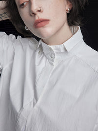 White Stand-Up Collar Shirt_BDHL6973