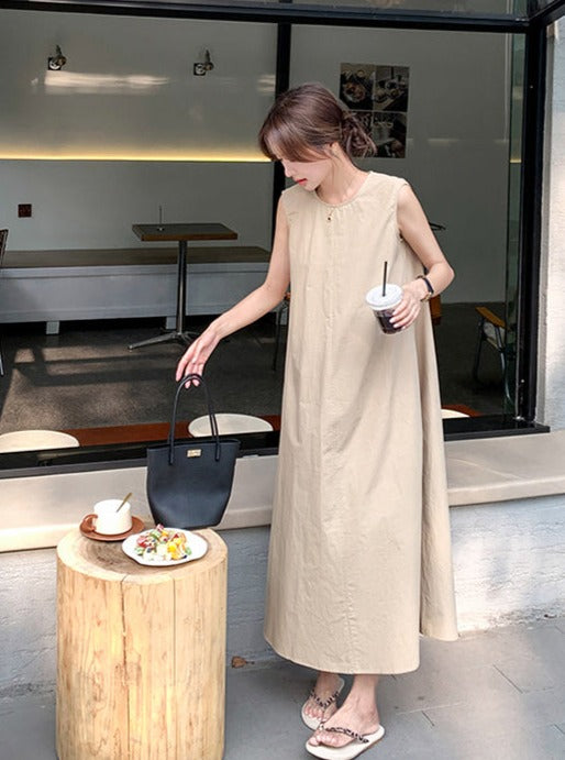 Back Hollow Sleeveless Dress_BDHL6226