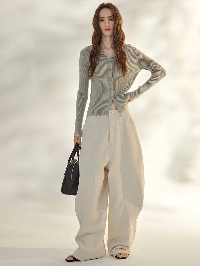 Lapel Knit Cardigan Jacket_BDHL7668