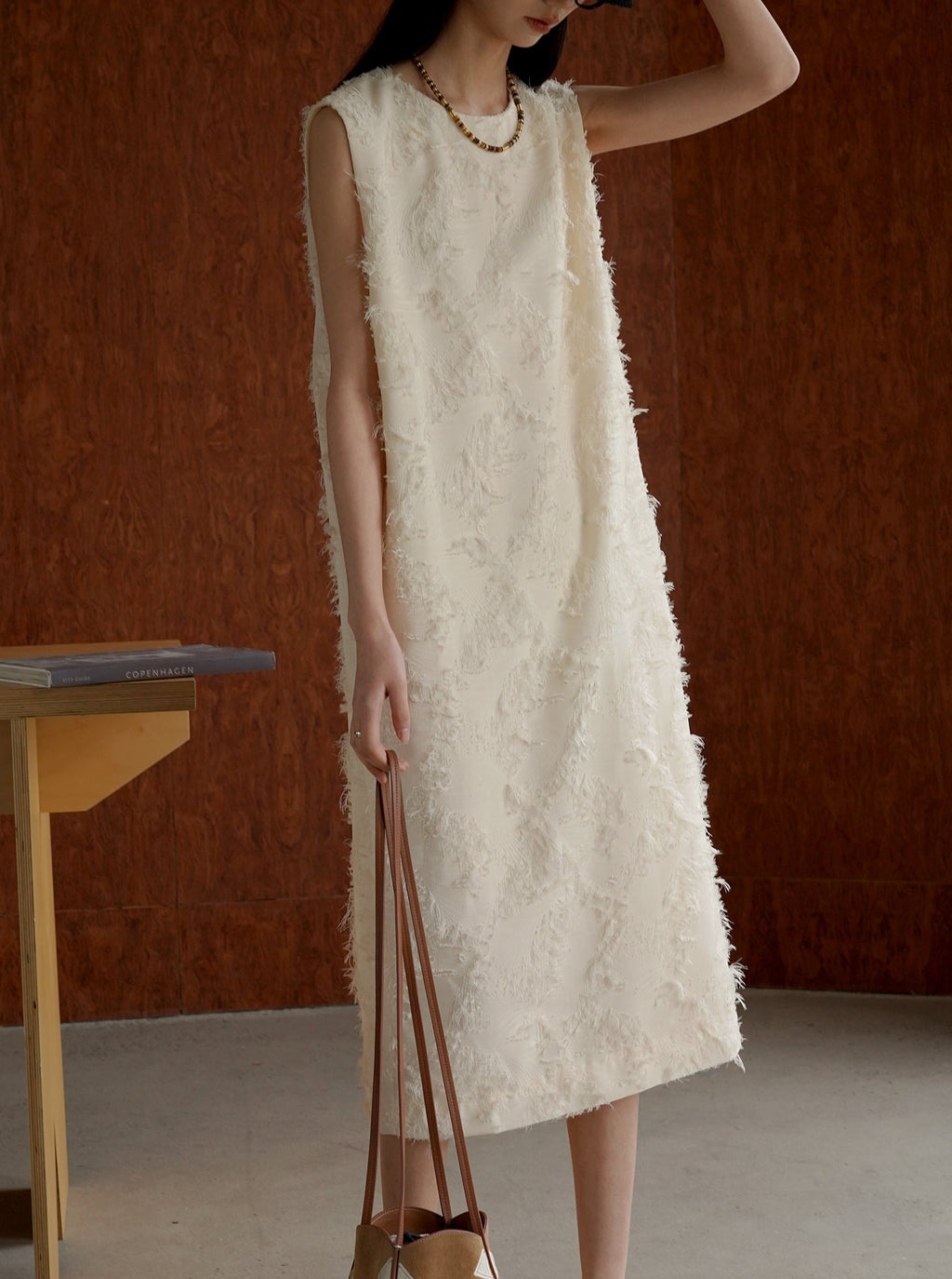 Fringe Flower Sleeveless Dress_BDHL6200