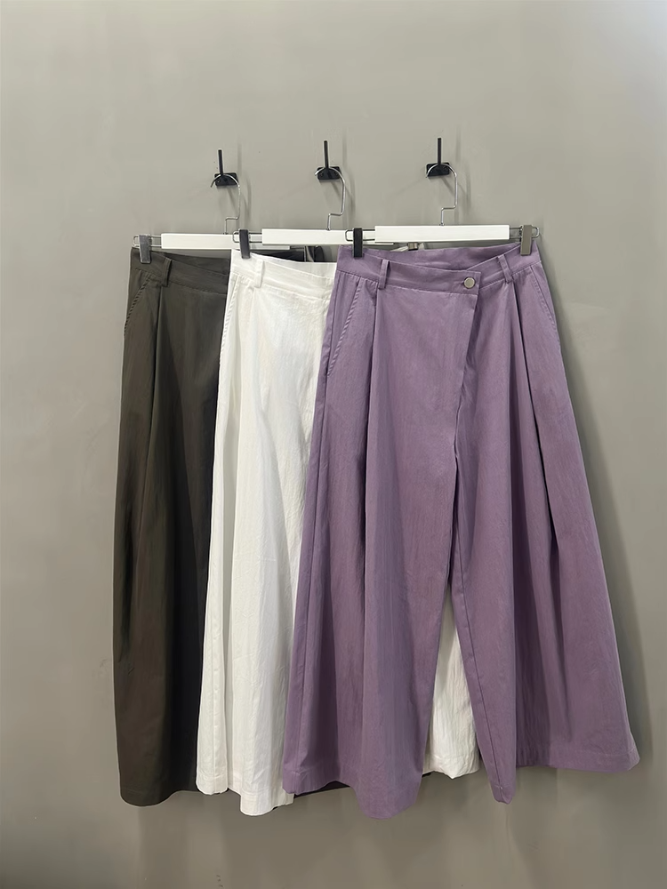 Diagonal Fronted Wide-Leg Pants_BDHL7409