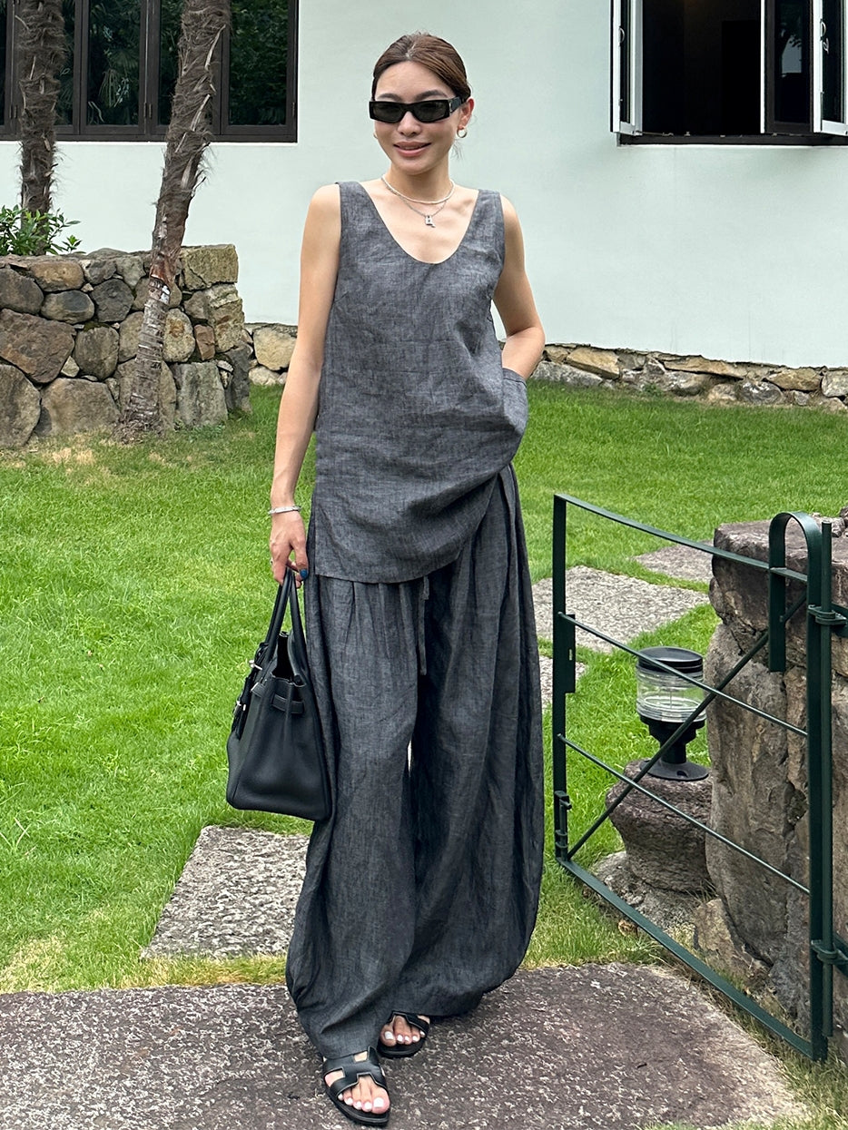 Loose Sleeveless Top Or Pants_BDHL7616