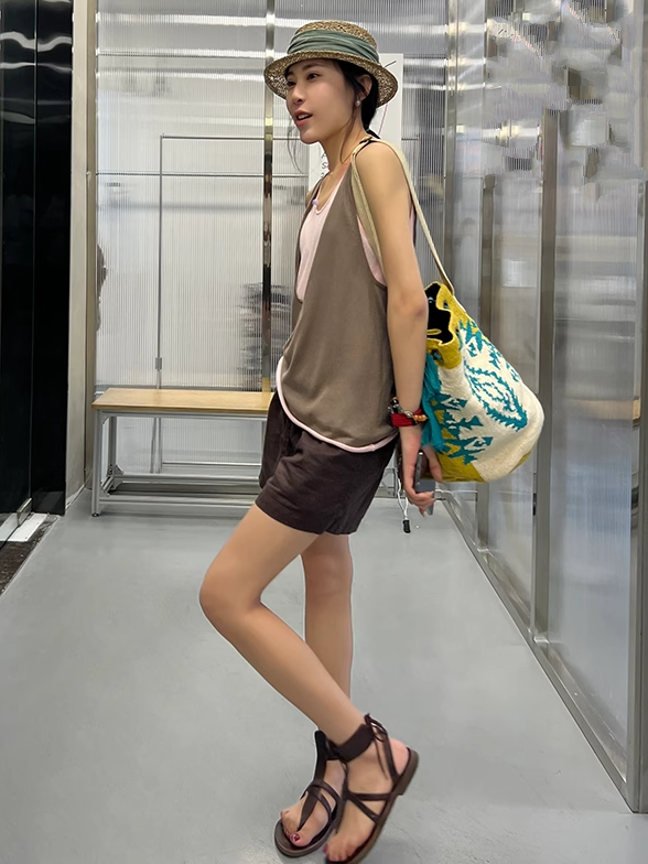 Two-Piece Style Sleeveless Tops_BDHL7408
