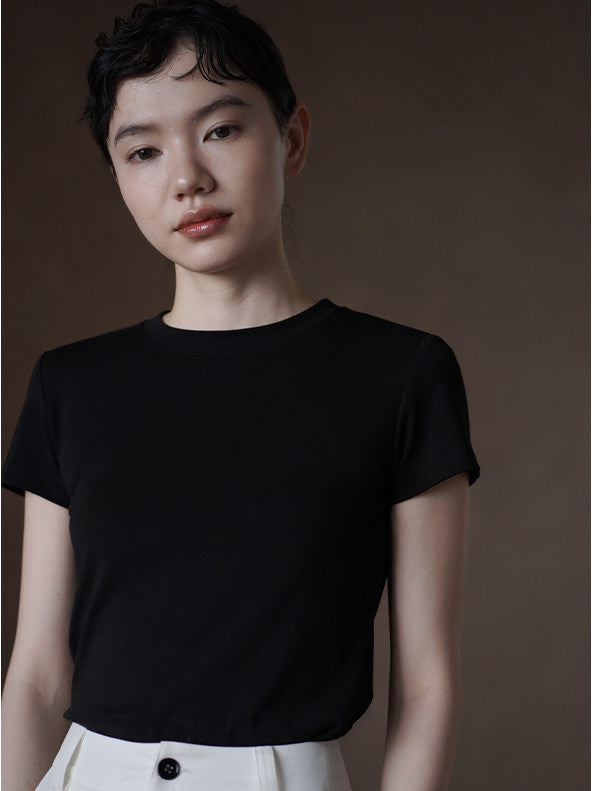 Slim Fit Short Sleeve Basic Tee_BDHL8296