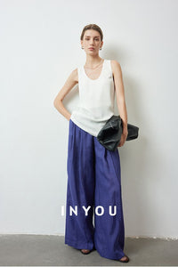 High Waist Draped Mop Pants_BDHL6150