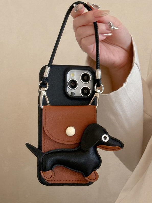 臘腸犬 iPhone 手機殼綁帶_BDHL7857