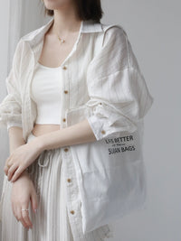 Striped Cotton-Linen Long Sleeve Sunscreen Shirt_BDHL7293