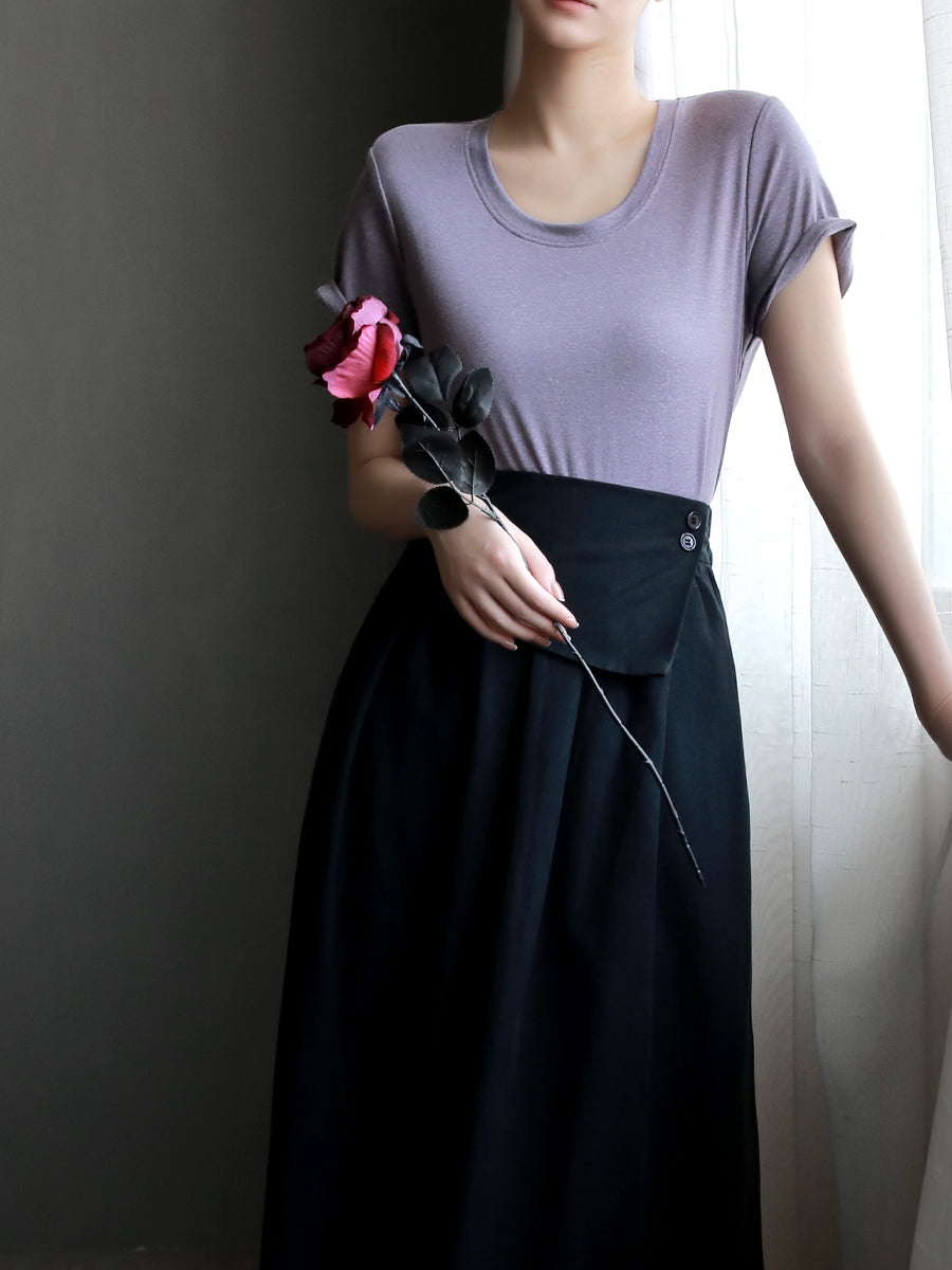Waist Design A-Line Skirt_BDHL7572