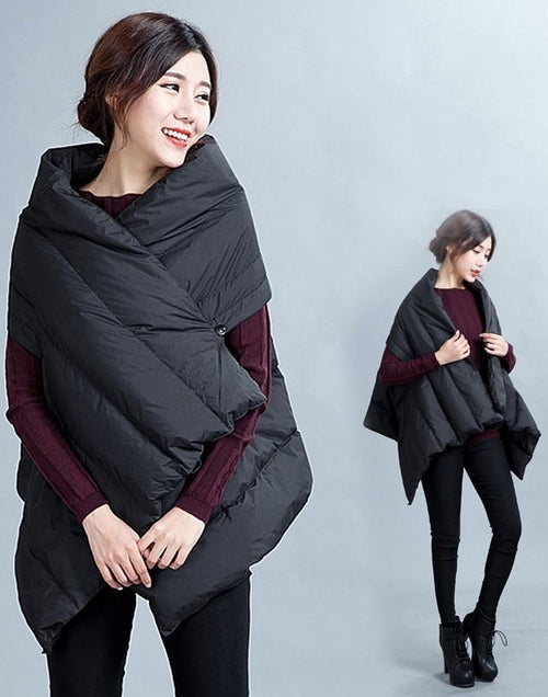 Black Heavyweight Padded Cape_BDHL8040