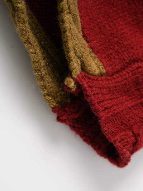 Contrast Color Hooded Scarf_BDHL6963