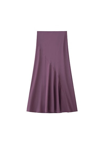 Purple Slim Long Skirt_BDHL6014