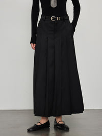 Pressed Pleated Long Skirt_BDHL6444