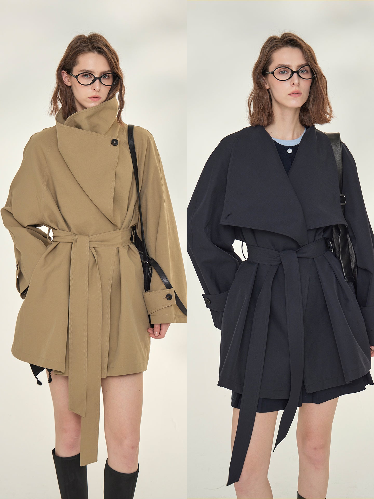 Tide Drawstring Short Trench Coat_BDHL7735