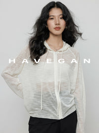 Hooded Sheer Knitted Cardigan_BDHL7058