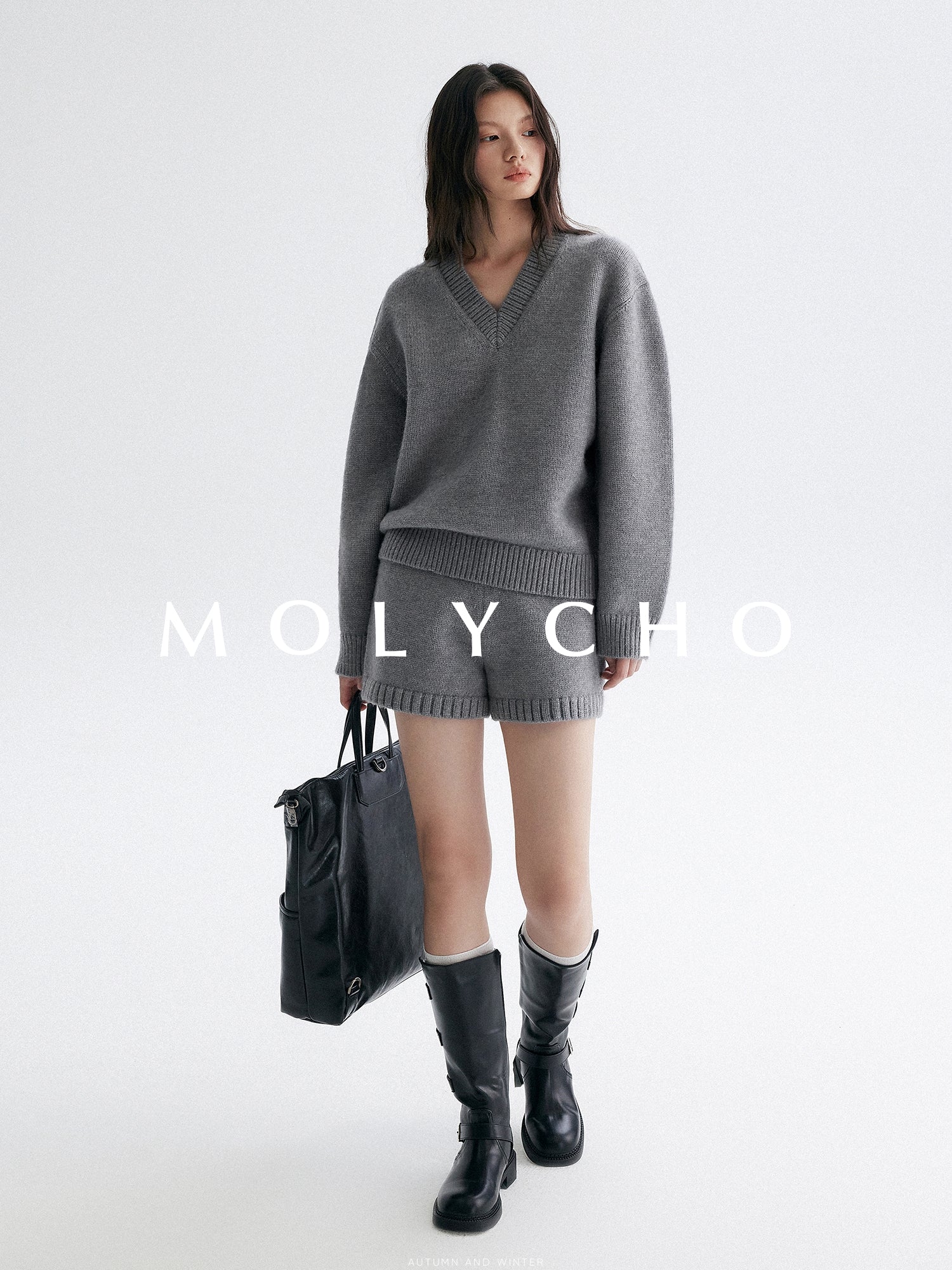 V領針織上衣或針織短褲_BDHL7944