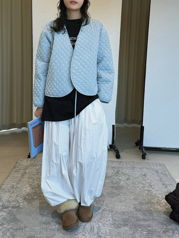 V-Neck Diamond-Stitch Jacket_BDHL8133