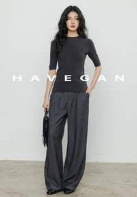 High Neck Slim Knit Tops_BDHL7230