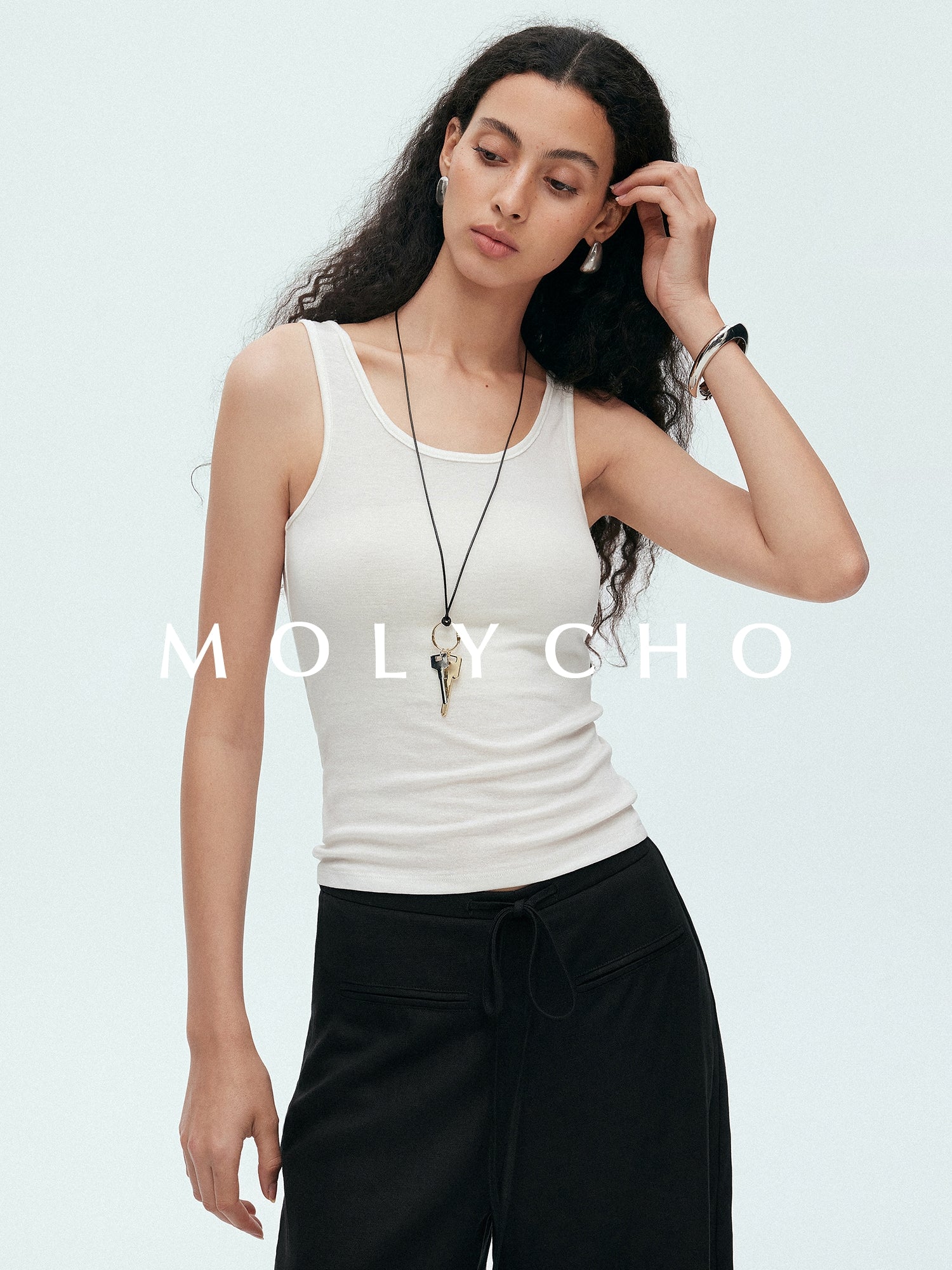 Henry Neck Tank Top Or White Tank Top_BDHL7515