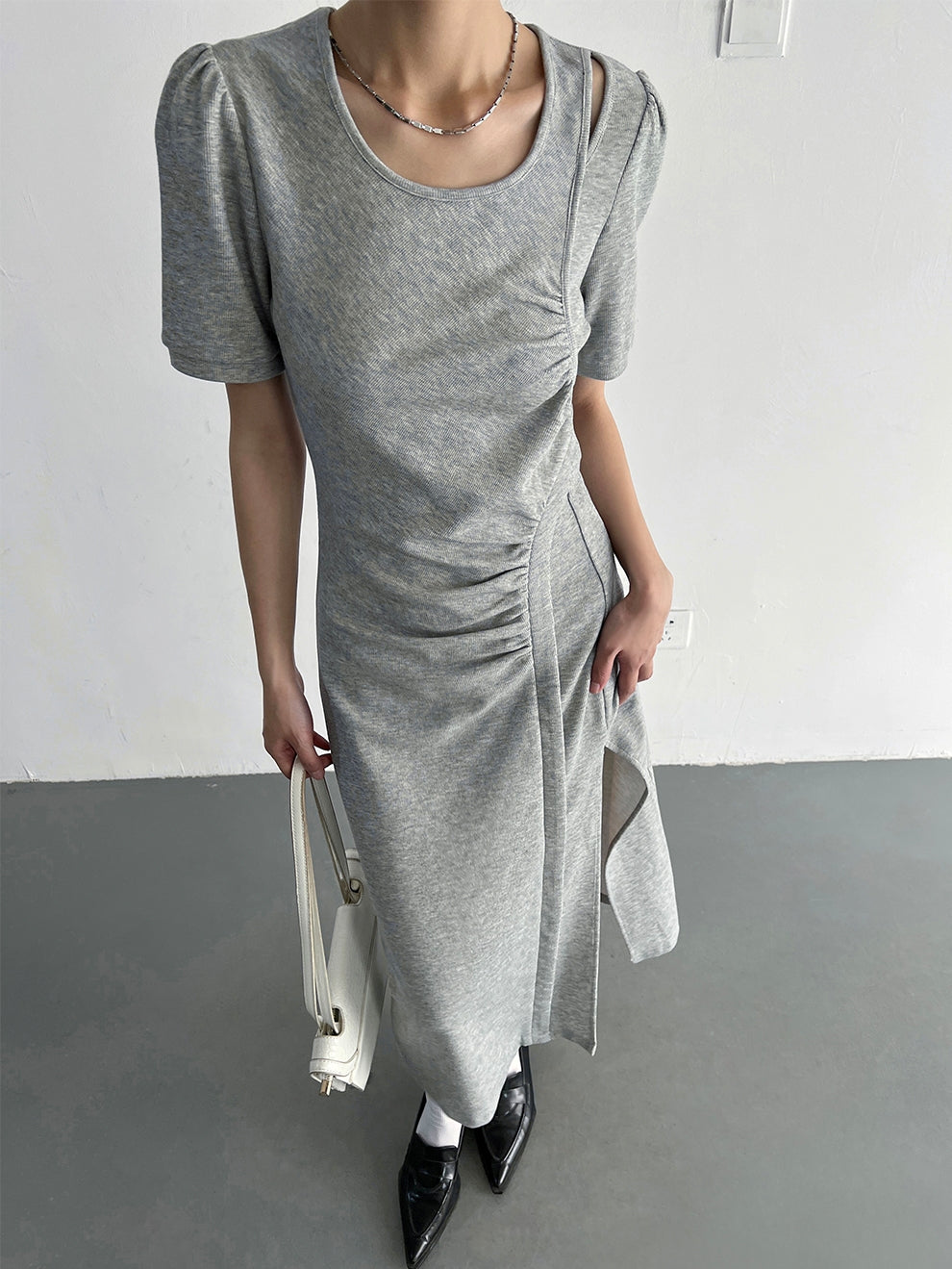 Slit Sleeveless Knit Dress_BDHL7569