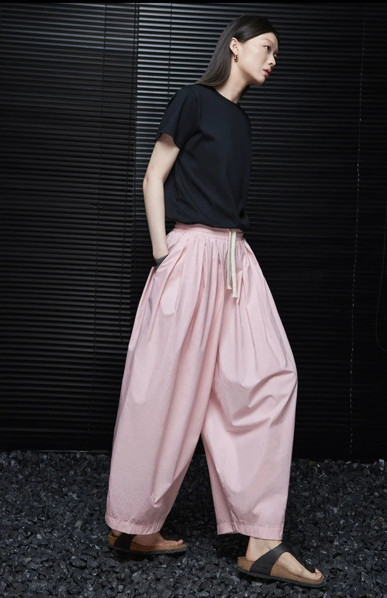 Drape Loose Pink Wide Pants_BDHL6043