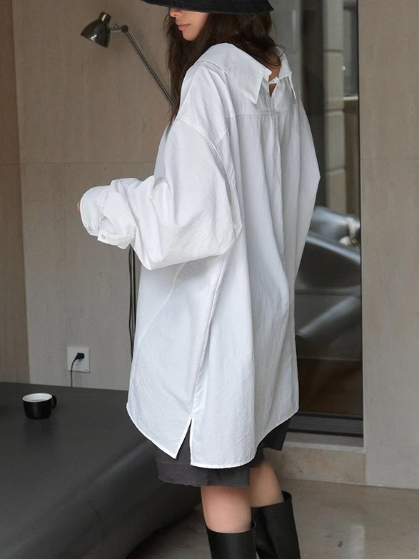 Loose-Fitting Back Collar Shirt_BDHL7381