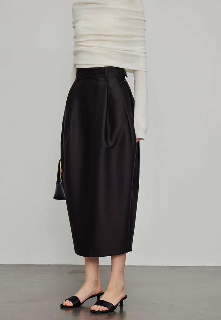 High-Waisted Pleated Bud Skirt_BDHL6491