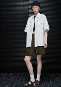 Cotton Linen Short-Sleeved Shirt_BDHL6035