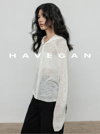 Hooded Sheer Knitted Cardigan_BDHL7058