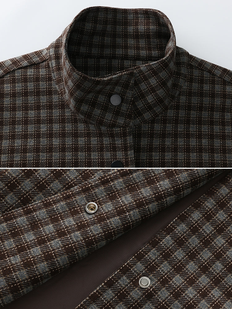 立領格紋上衣_BDHL7961