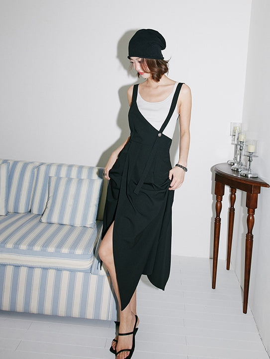 Irregular Shoulder Strap Skirt_BDHL7535
