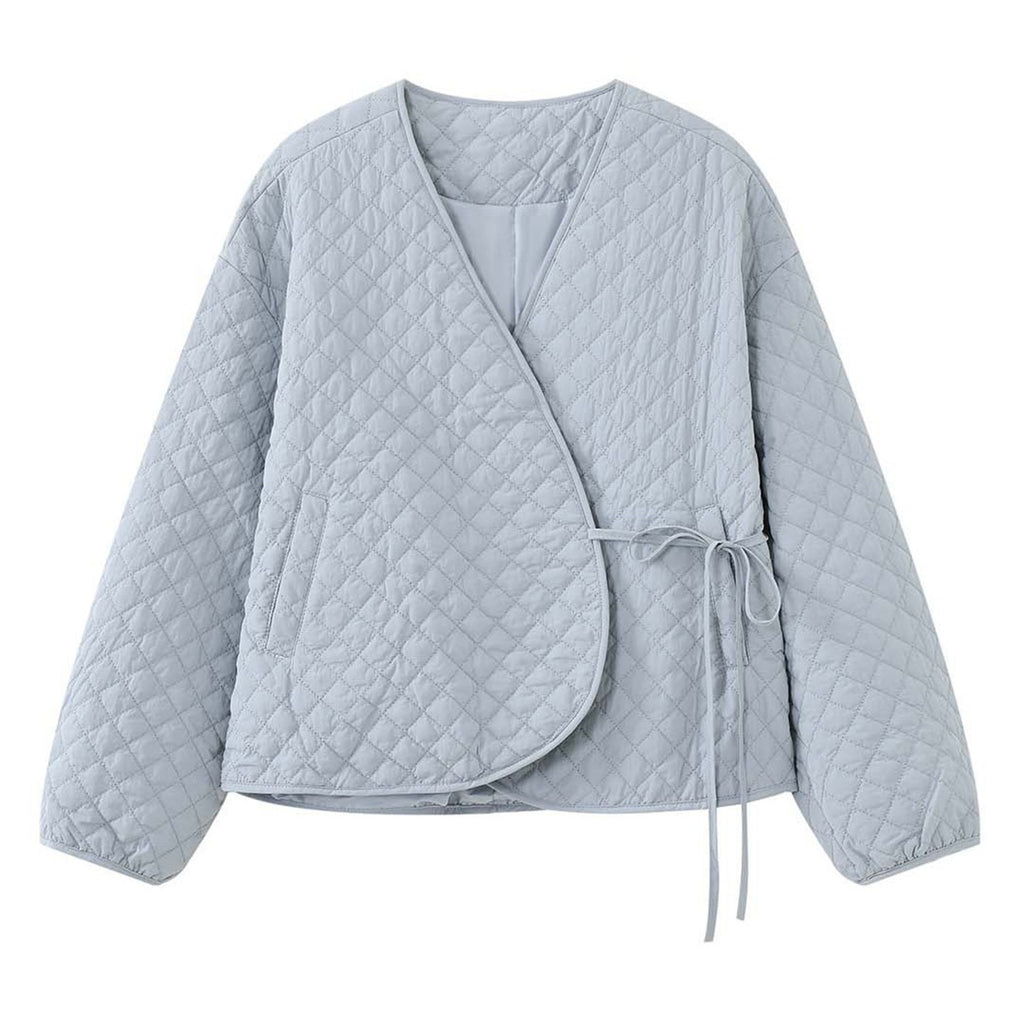 V-Neck Diamond-Stitch Jacket_BDHL8133