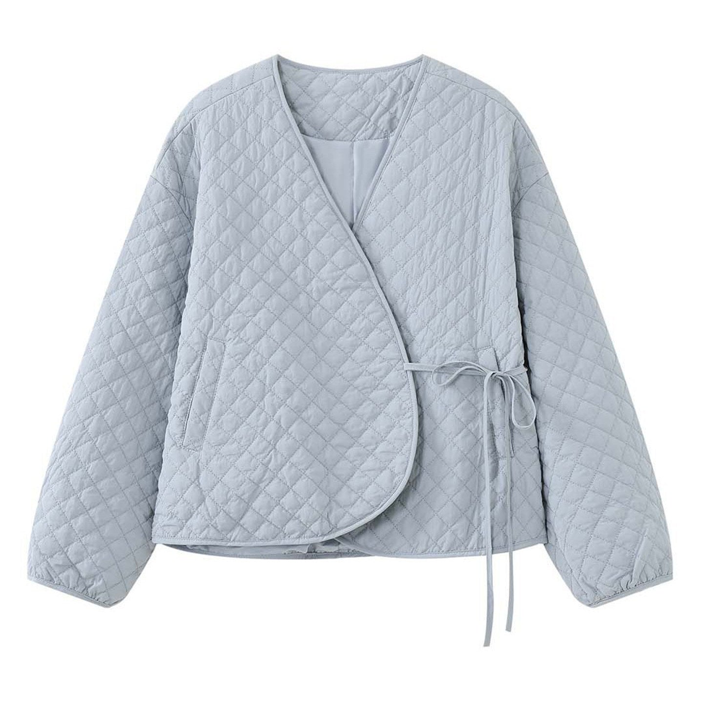 V-Neck Diamond-Stitch Jacket_BDHL8133