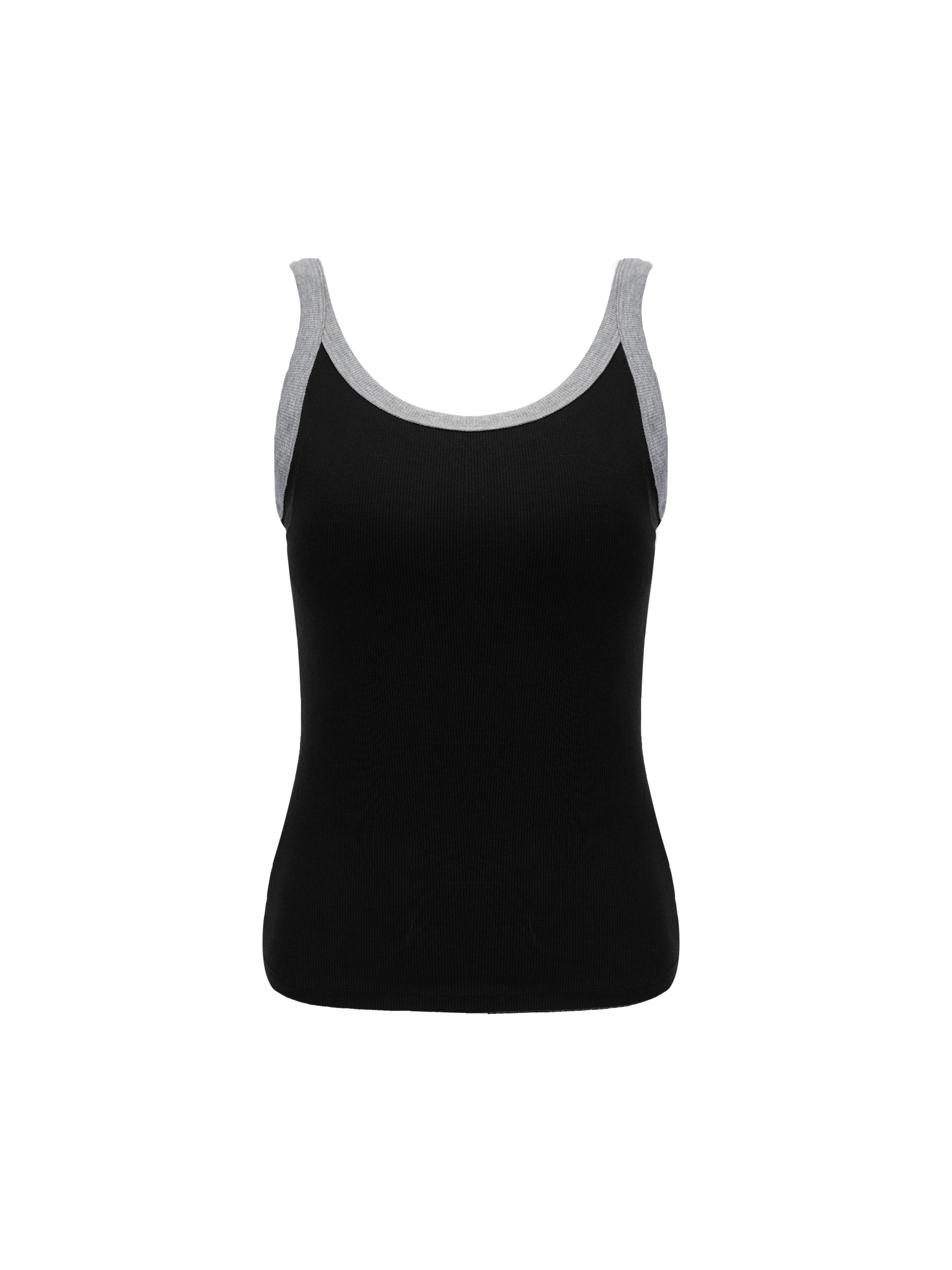 Color Block Ribbed Silk Blend Cami Vest_BDHL8270