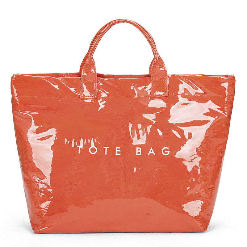 Retro Waterproof Patent Tote Bag_BDHL8200