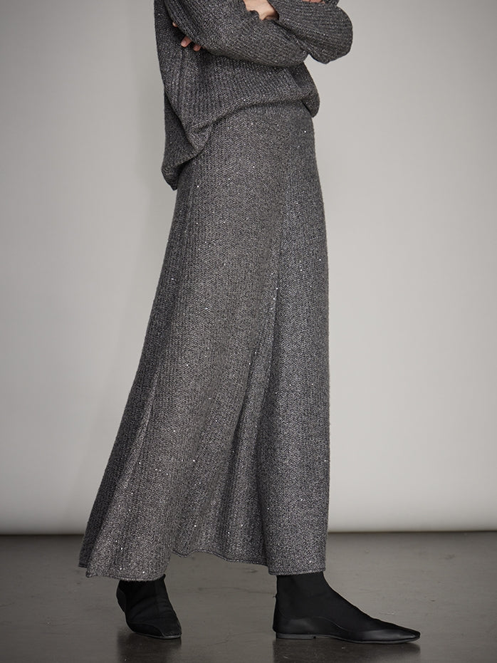 Round-Neck Knit Top Or A-Line Knit Skirt_BDHL7993