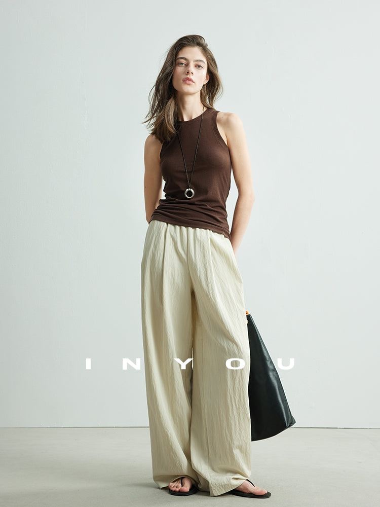 High-Waisted Draped Mop Pants_BDHL7135