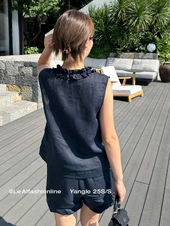 Fringed Vest Or Straight Short Pants_BDHL7620