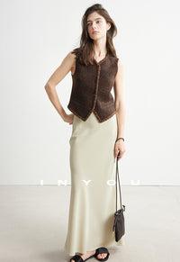 Elegant Weave Tweed Neck Vest_BDHL6956