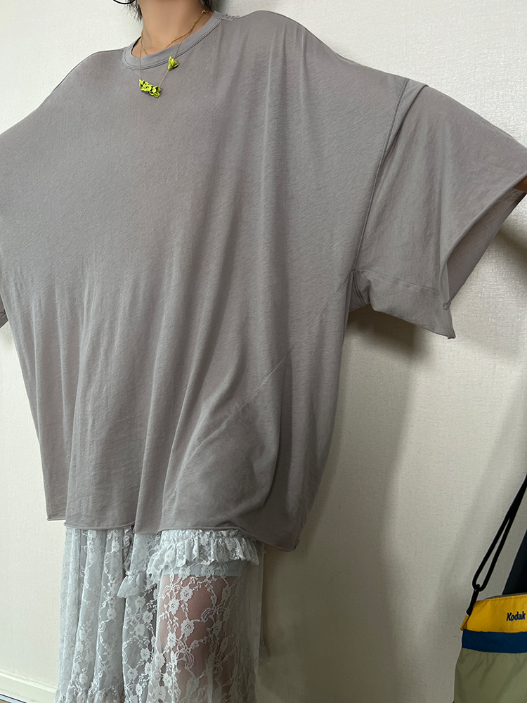 Loose Three-Quarter Sleeve T-Shirt_BDHL6339